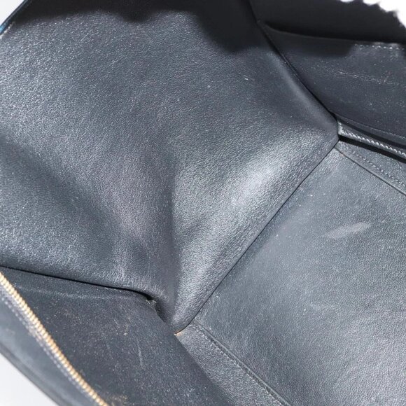 CELINE Trapeze Hand Bag Leather 2way Blue Gold Auth BA2576 - Picture 12 of 16